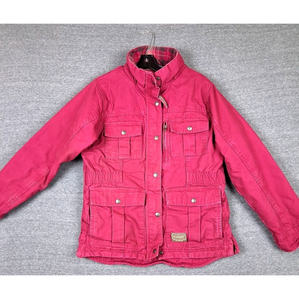 Schmidt Workwear‎ Womens Coat Small Purple Red Chore Barn Canvas Ranch Flannel